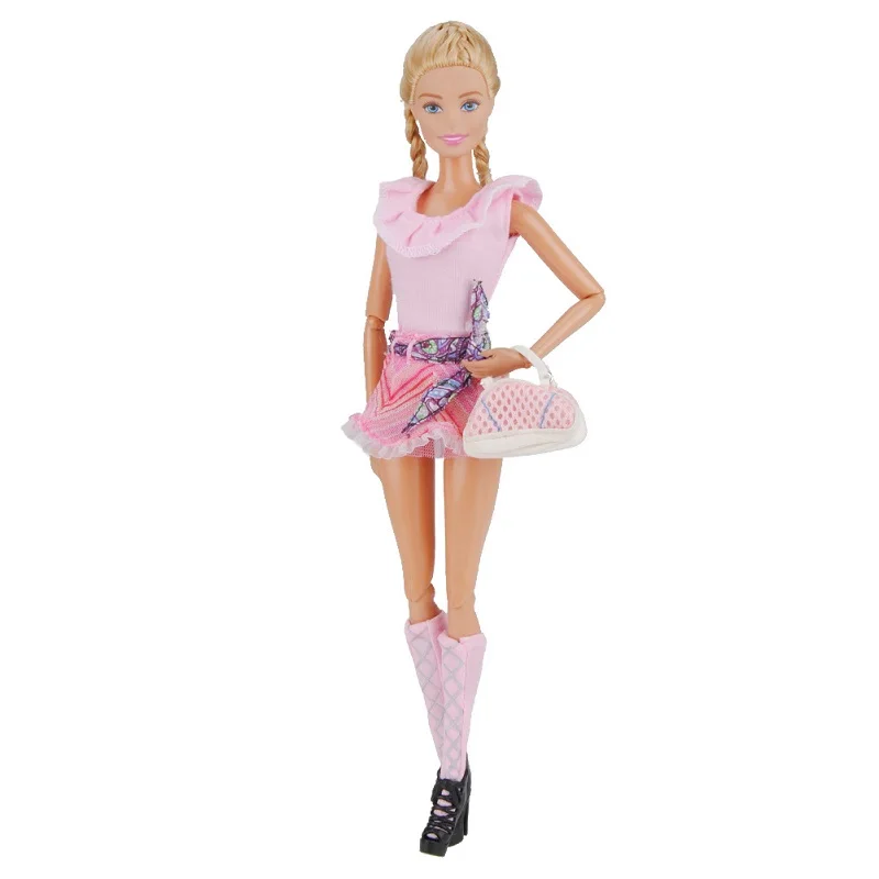 set N no doll Один комплект одежды для куклы для принцессы Барби 1/6 модные наряды крутая зимняя одежда супер модельное пальто аксессуары для куклы подарок для девочки - Цвет: set N no doll