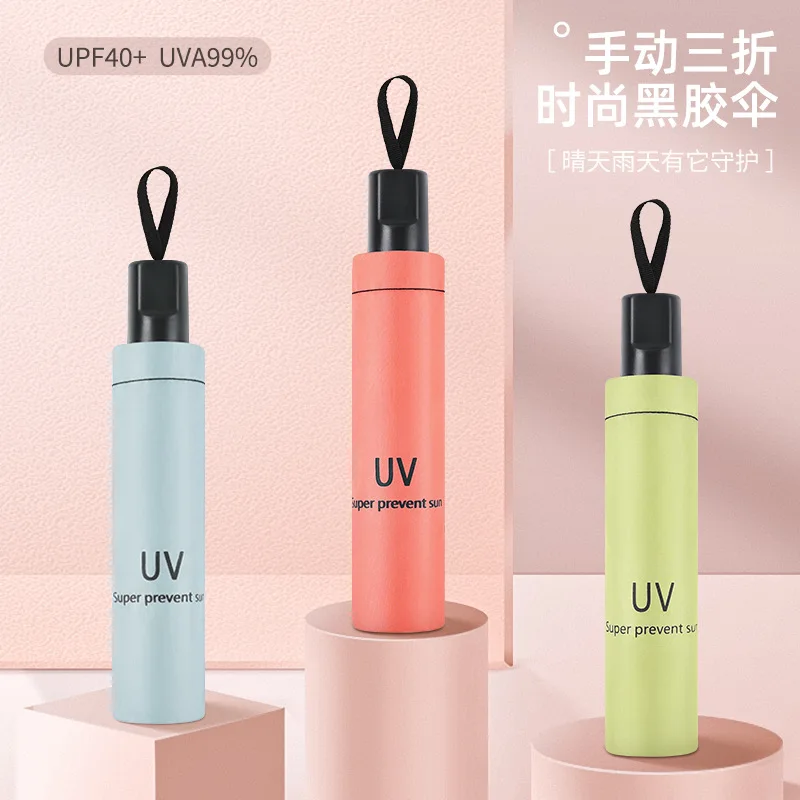 

Umbrella Wholesale Letter Manual Three-fold Umbrella Ins Student Sun Umbrella Sun and Rain Dual-use Umbrella Parasol Umbrella