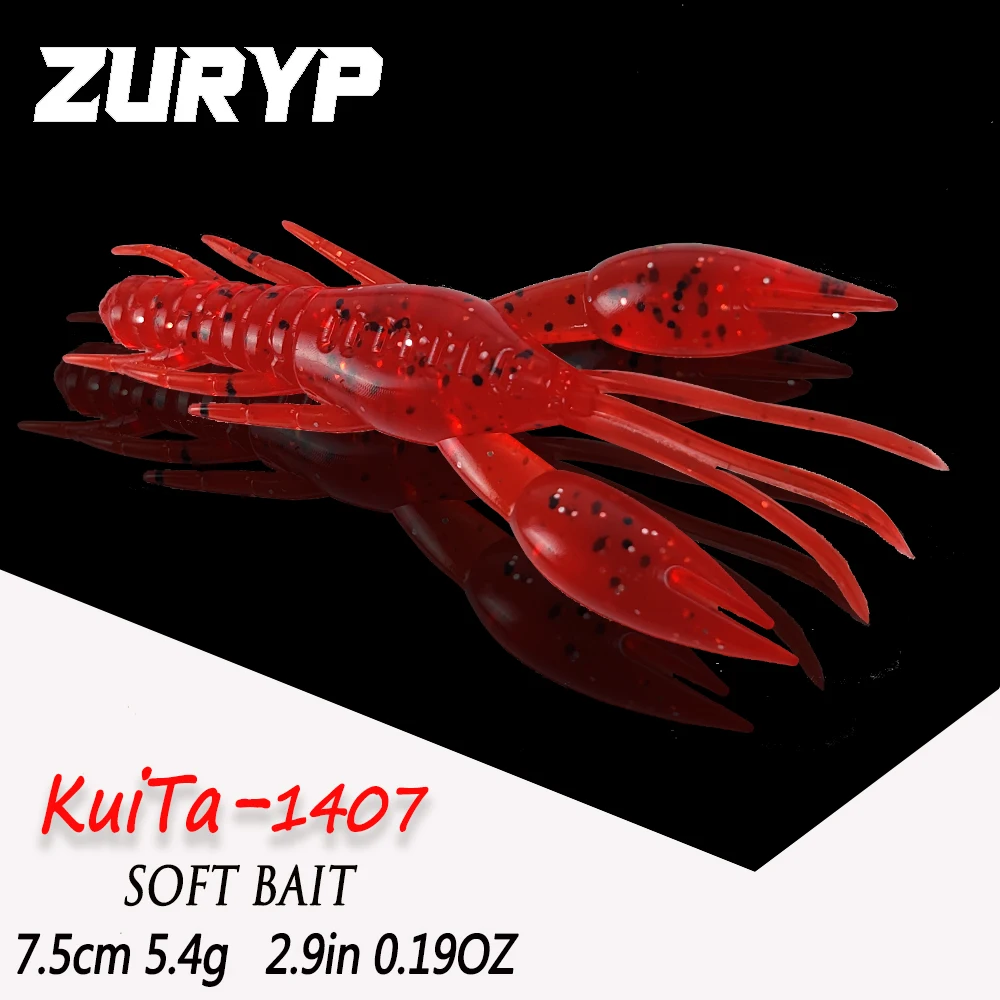 

ZURYP 5pcs/bag 7.5cm 5.4g Artificial silicone soft bait simulation Lobster bait 5 color Sinking Fishing lure Fishing Accessories