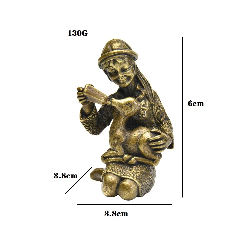 Фигурка из меди в ретро-стиле для девочек-оленей | Дом и сад