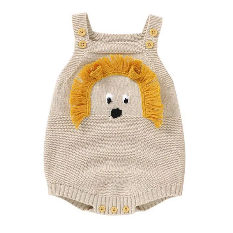 

2020 Toddler Infant Newborn Baby Girls Boys Romper 0-24M Sleeveless Cartoon Lion Jumpsuits Brand New Autumn Playsuit