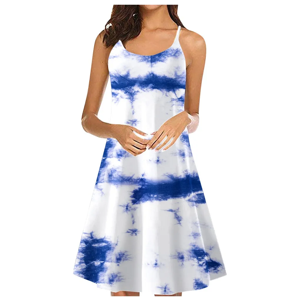 Летнее платье 2020 для женщин вареный с принтом мини девочек милое Стиль