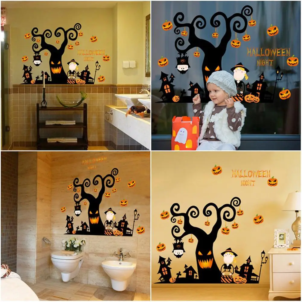 Стильные наклейки на стену в стиле Хэллоуина с привидениями для окна гостиной