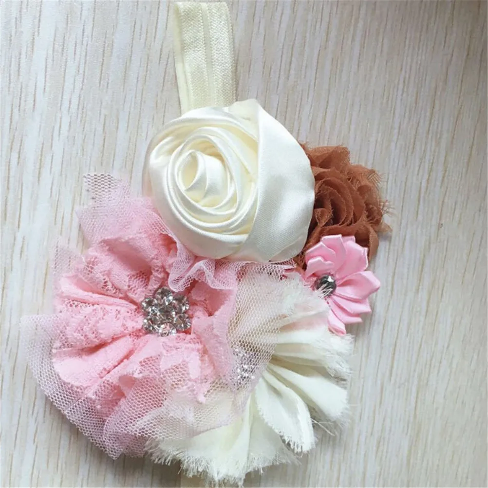 

Flower Lace Rhinestone Headband Elastic Hair Band Baby Girl Kid Hair Accessories