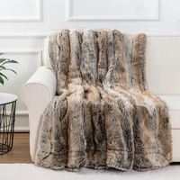 imitation fur blanket thicken bilayer light extravagant multi size soft fall winter plush decoration bedroom warm elastic throw