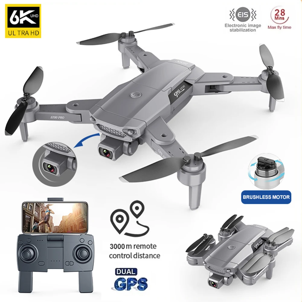 

Mini 6K Camera Drone Altitude Hold WiFi FPV Foldable RC Quadcopter Brushless 6 Axis Aircraft Kids Adults Gift