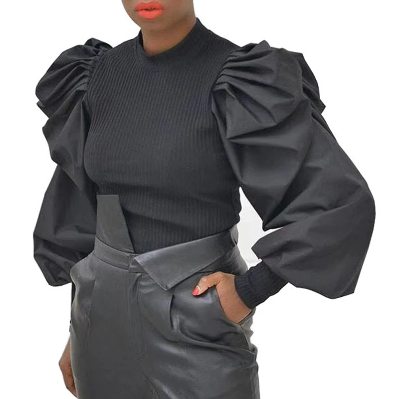 Элегантная Осенняя пышная рубашка с длинными рукавами Весенняя женская