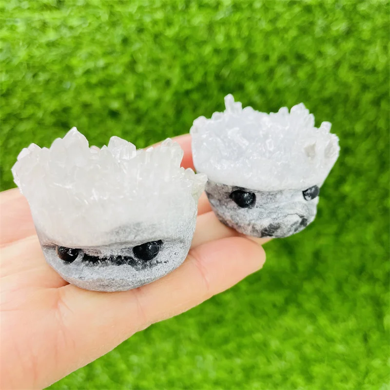 Натуральный шероховатый камень ручная резьба милый эльф лечебный Кристалл