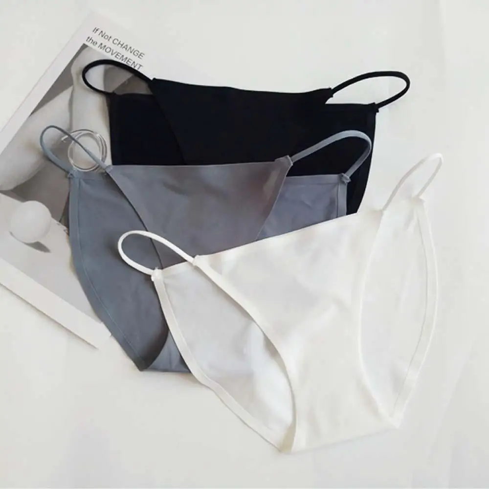 Ультратонкие бесшовные шелковые трусики с заниженной талией сексуальное