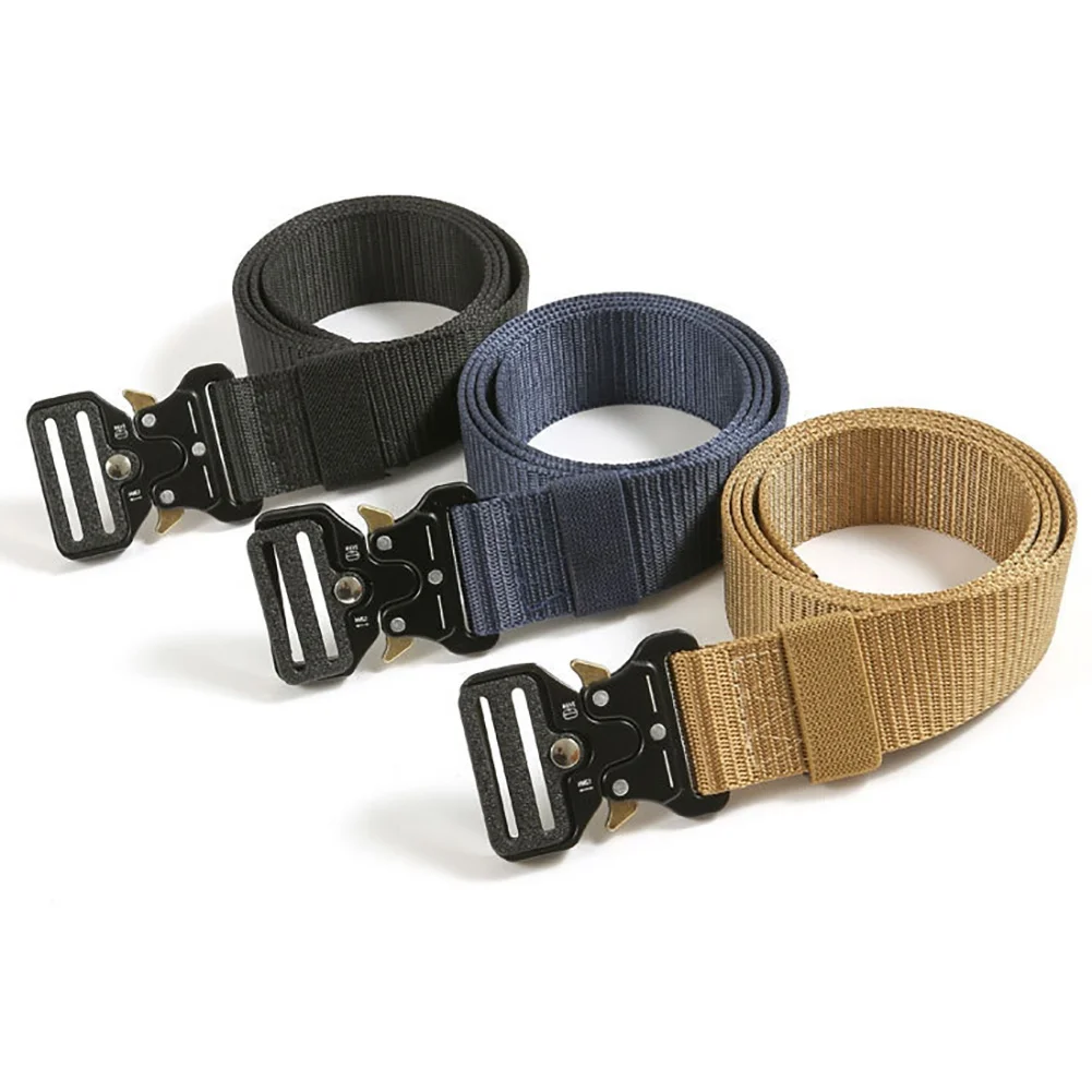 

Men's Cobra Tactical Belt Canvas High Density Weave Zinc Alloy Buckle Quick Unlock Special Forces Training Adventure Waistband