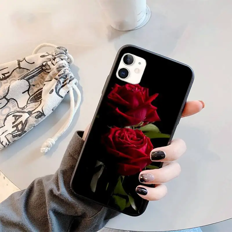 

Red Rose Flowers Phone Case for iPhone 11 12 mini pro XS MAX 8 7 6 6S Plus X 5S SE 2020 XR