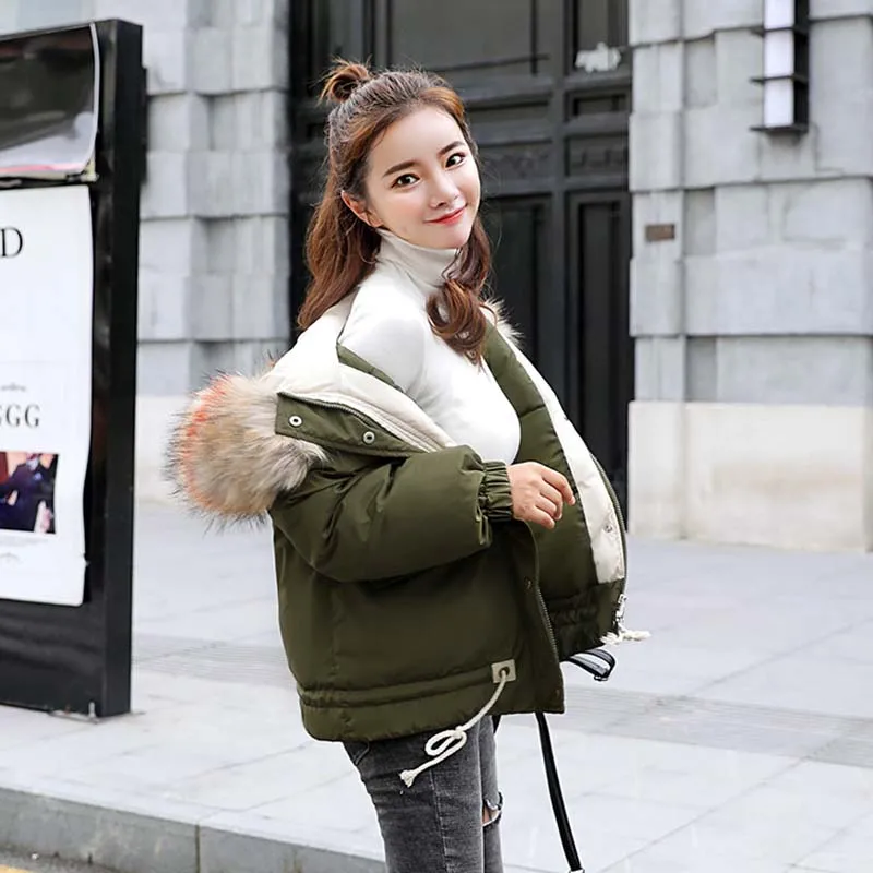 Женская куртка 2020 зимняя новая Хлопковая женская короткая теплая приталенная с