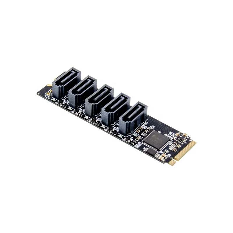 адаптер pcie x2 m 2 key m на 5 портов sata 30 карт