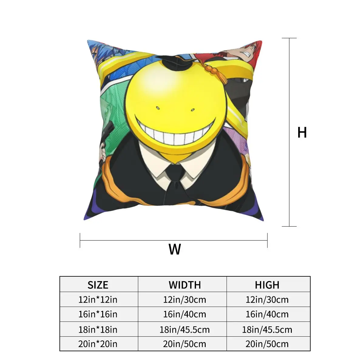 

Assassination Classroom Art Koro Pillowcase Printed Polyester Cushion Cover Decoration Throw Pillow Case Cover Home 45X45cm