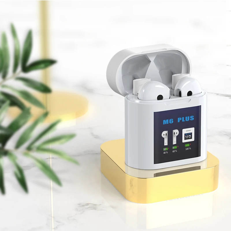 Беспроводные наушники TWS M6 Plus Bluetooth 5 0 с ЖК дисплеем умный термометр для лба HiFi