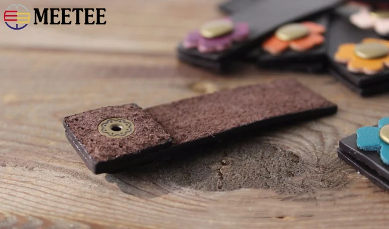 Meetee 5/10pc 2*7cm First Layer Leather Buckle DIY Patchwork Hand Wallet Notebook Clasp Snap Button Sewing Fasteners Accessories | Дом и сад