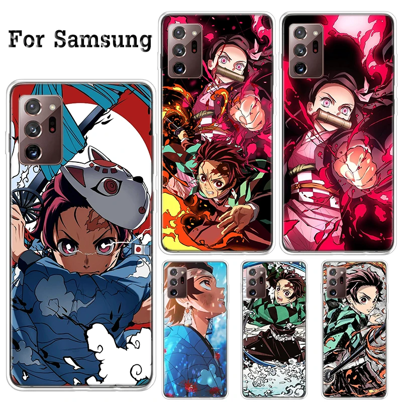 

Anime-D-Demon Slayer Phone Case For Samsung A6 Plus A7 A8 A9 J8 2018 Cover A750 Shell For Galaxy Note 8 9 10 Note20 Ultra Coque