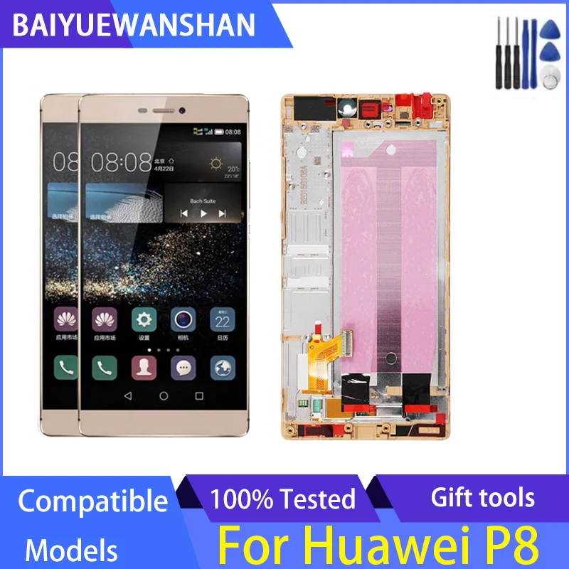 

Для HUAWEI P8 дисплей сенсорный экран Замена с рамкой для HUAWEI P8 ЖК-дисплей GRA L09 gra-l09