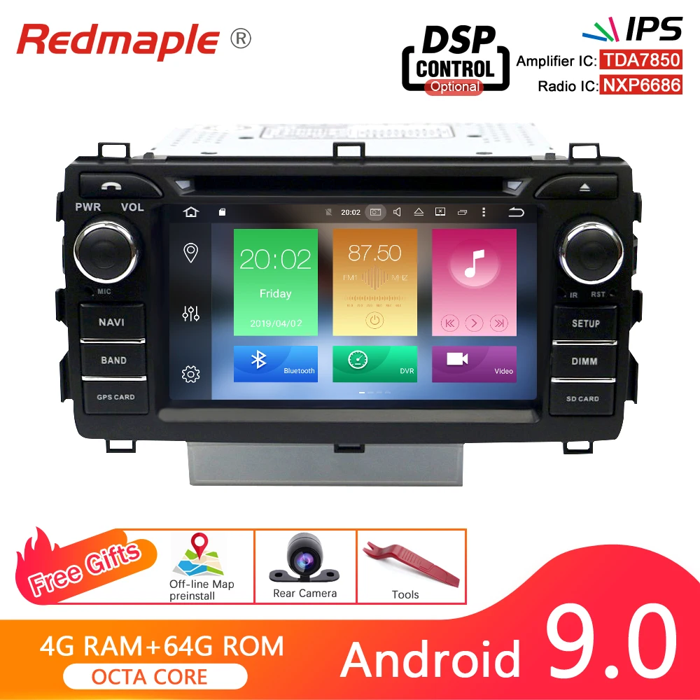 4G RAM Android 9 0 автомобильное радио GPS Навигация DVD Мультимедиа Стерео плеер для Toyota