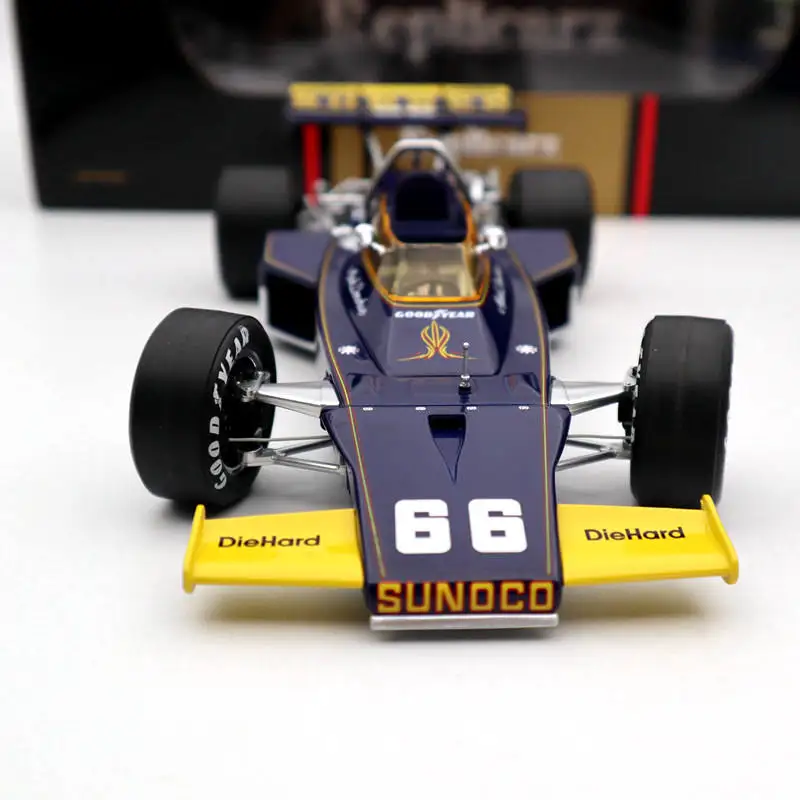 Копирка 1:18 для победителя 1972 Индианаполис 500 Марк Donohue #66 R184827 синие литые модели