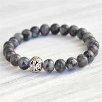 8mm larvikite labradorite beads handmade mala bracelet spiritua yoga prayer wristband chakra religious retro