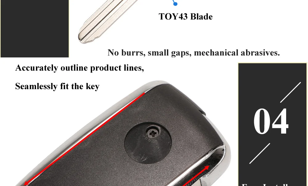 Jinyuqin 2/3/4 кнопки Обновлено флип дистанционный ключ чехол для Toyota Avlon Корона Corolla Camry RAV4 Reiz Yaris Prado оболочки Toy43