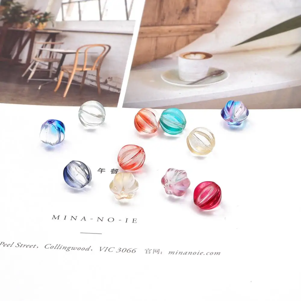 10Pcs/lot Gradient Glass Pumpkin Beads Loose Spacer Bead For Handmade DIY Jewelry Making Bracelet Accessories Supplies Wholesale | Украшения