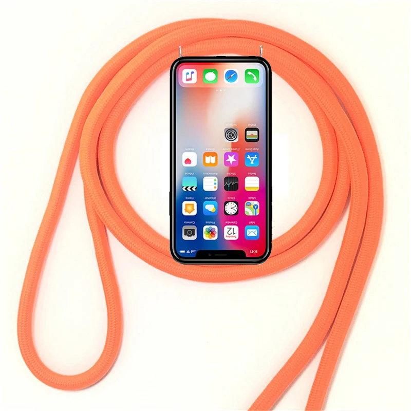 11Orange Мягкий термополиуретановый чехол с ремешком на шею, ремешок на шею для BQ Aquaris C X5 Plus U U2 Lite M5 X X2 Pro, чехол для телефона - Цвет: 11Orange