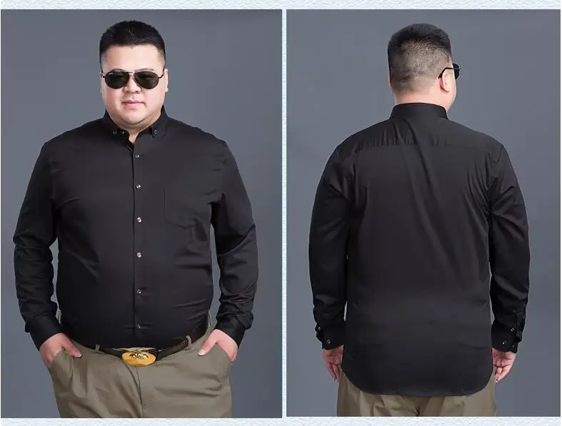 FAISIENS 5XL 8XL 10XL 12XL 14XL большой размер Мужская рубашка с длинными рукавами фиолетовая черная синяя деловая официальная Мужская офисная рубашка