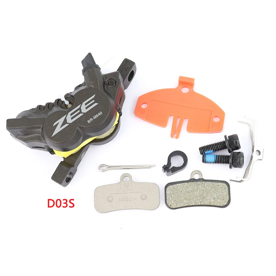 With D03S Shimano ZEE BR-M640 велосипедный Гидравлический дисковый тормоз для горного велосипеда с накладками D03S смола или H03C металлические оригинальные запчасти для велосипеда - Цвет: With D03S