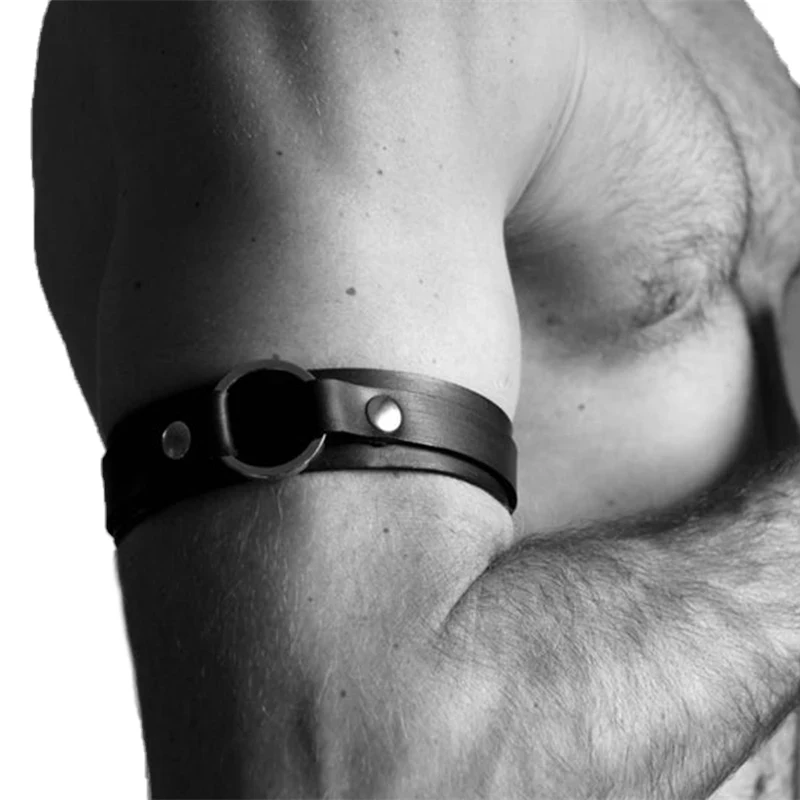 Кожаная портупея на запястье для мужчин регулируемый браслет фетиша готического