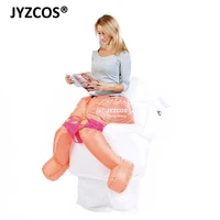 jyzcos inflatable toilet costume airblown closestool costume carnival halloween adult party costumes fancy dress fantasia adulto