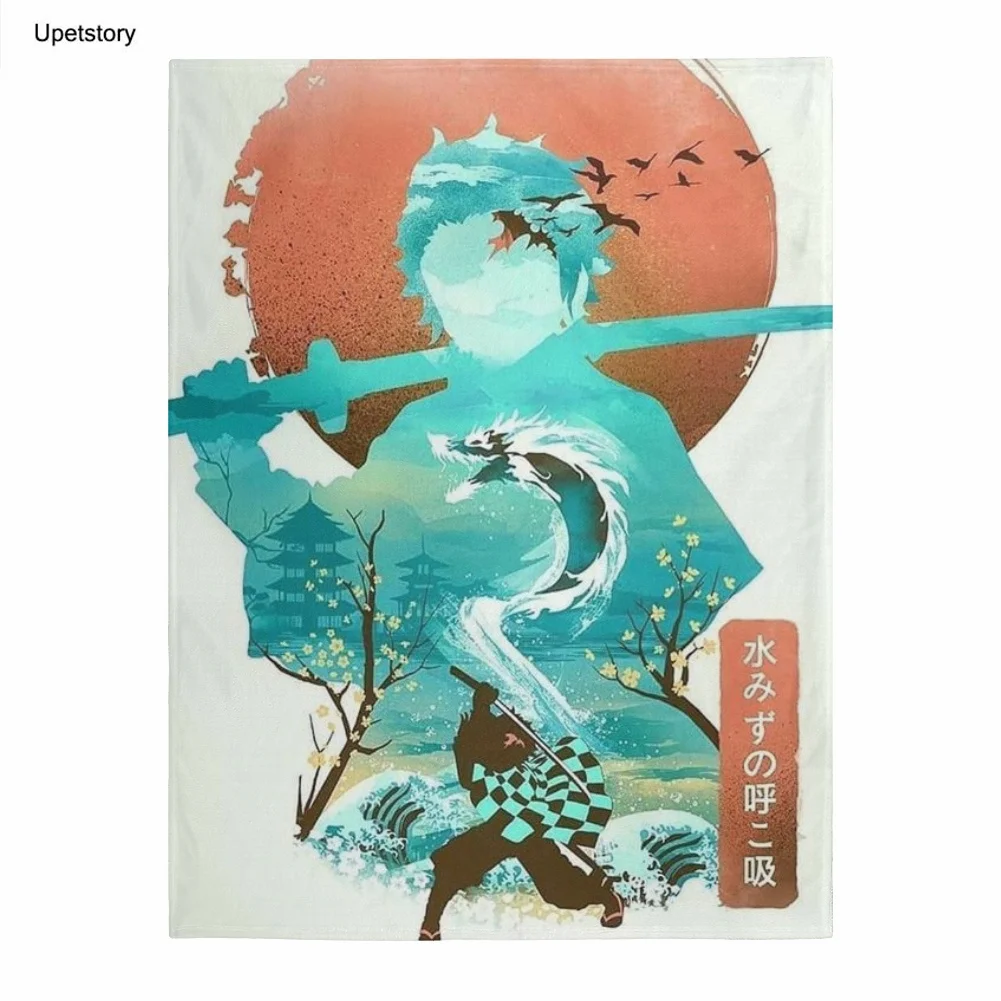 

Одеяло Upetstory с аниме рассекающим демонов тангиро, для дивана, очень теплое плюшевое покрывало для взрослых, кровати, флисовое покрывало, дом...