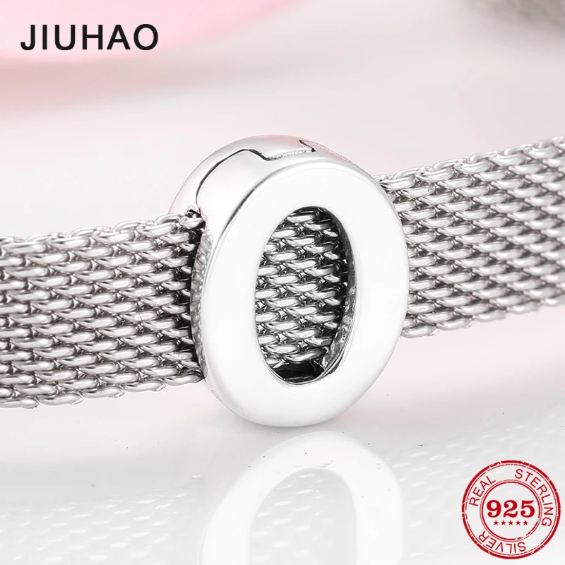 Модные 925 пробы Серебряная круглой формы с буквенными клипсами бусины для