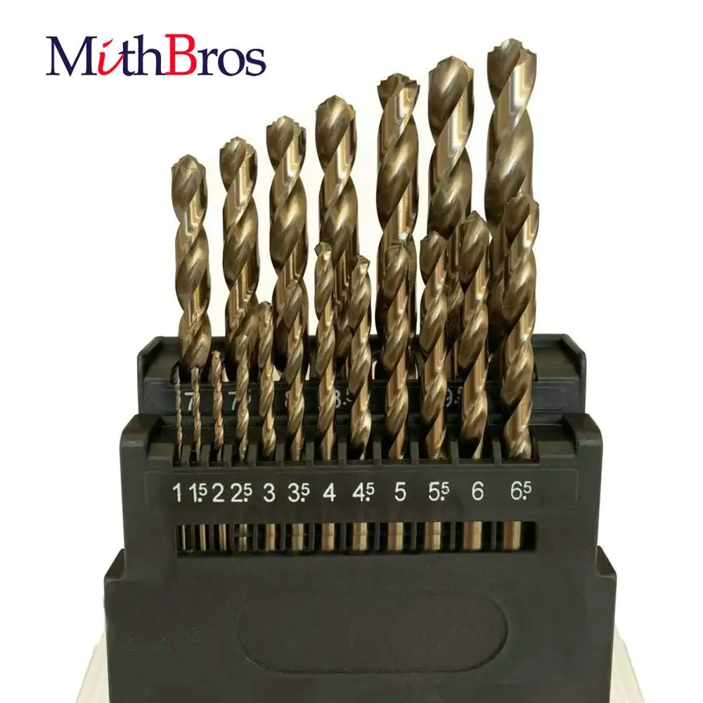 

Набор быстрорежущих сверл MithBros M42, набор сверл с кобальтом 8% для сверления из нержавеющей стали, твердого металла и дерева