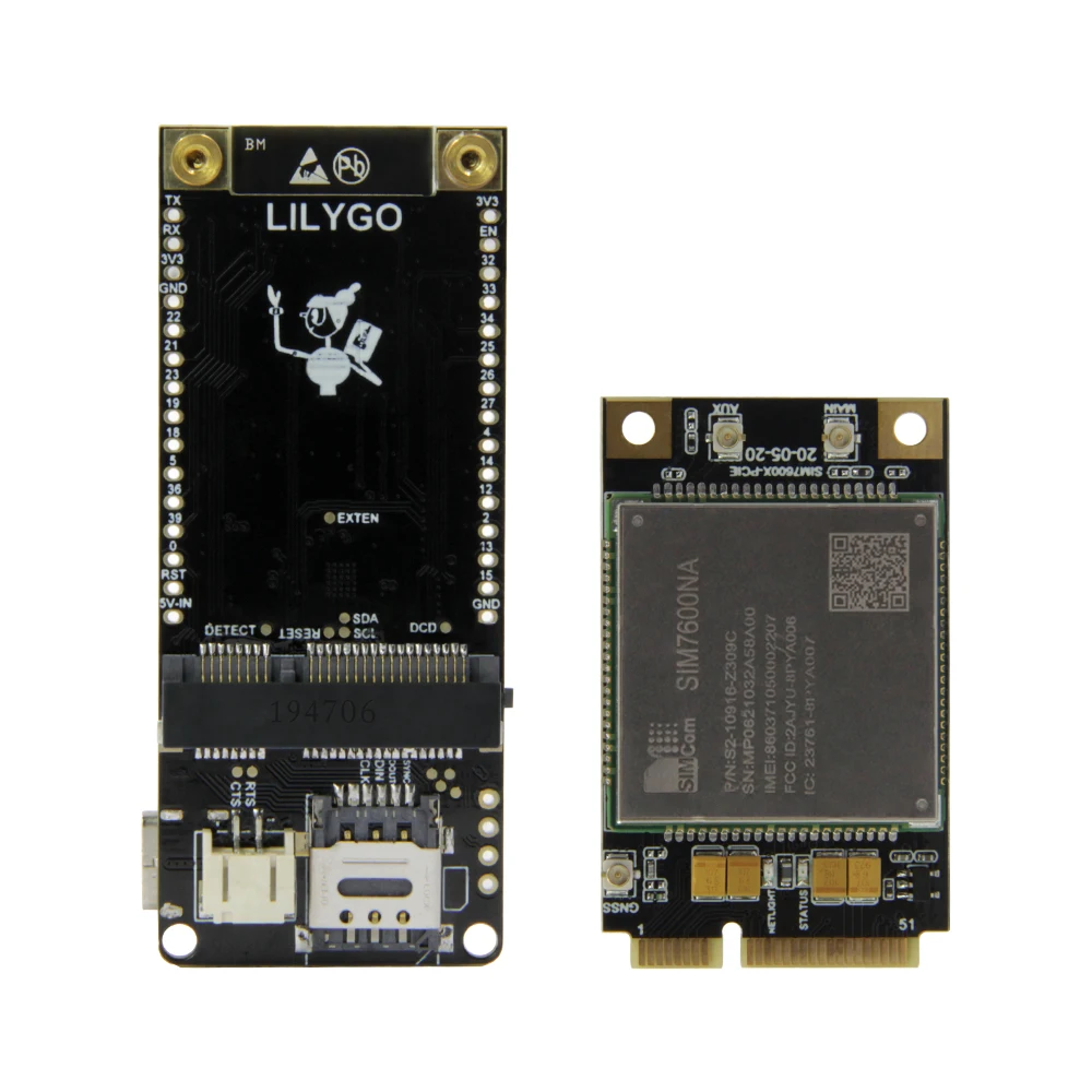 ESP32-WROVER-B chip development board for SIMCOM LET Cat1 MINI PICE module SIM7600NA SIM7600A SIM7600SA SIM7600E SIM7600E-L1C