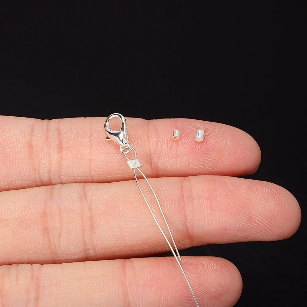 Бусины с обжимным концом для браслетов ювелирных изделий сделай сам серебро 925