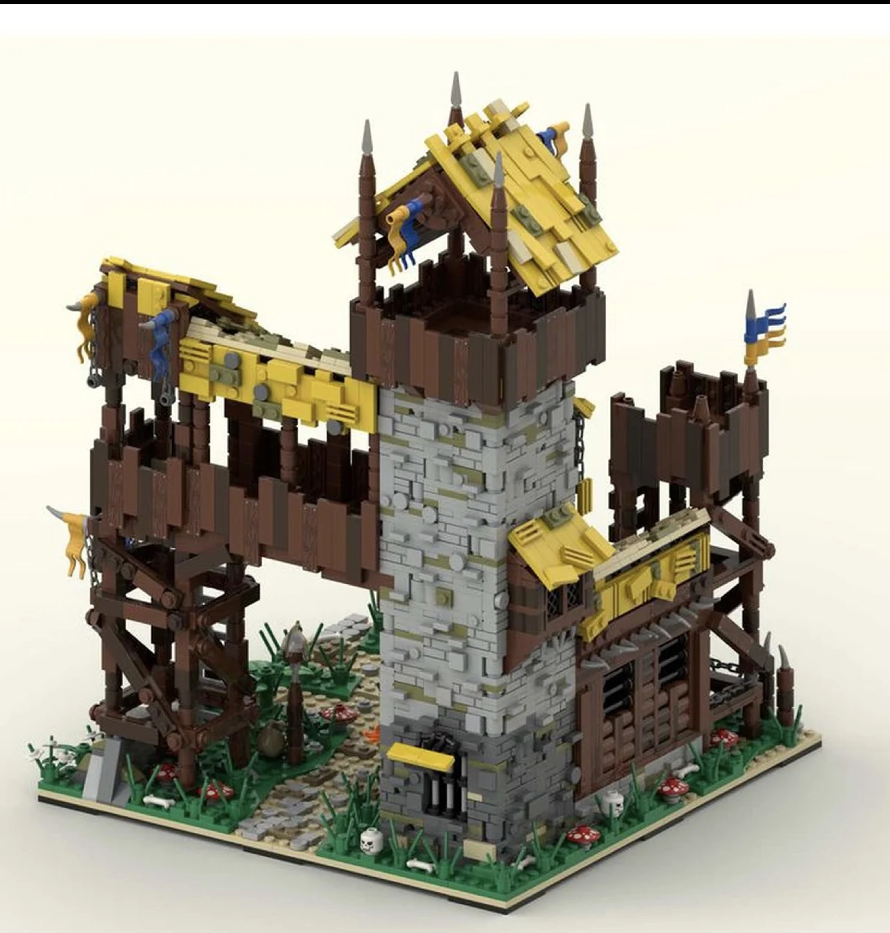 

2568pcs creative Street View series Orc outpost assembly building block brick children's education toy gift model MOC