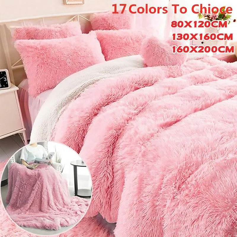 

Fluffy Long Plush Throw Blanket More Color Super Soft Faux Fur Blankets for Bed Sofa Shaggy Shawl Blanket for Adults Children