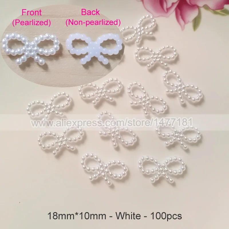 100 шт. белый цвет слоновой кости 18 мм * 10 бант Бабочка жемчуг украшение