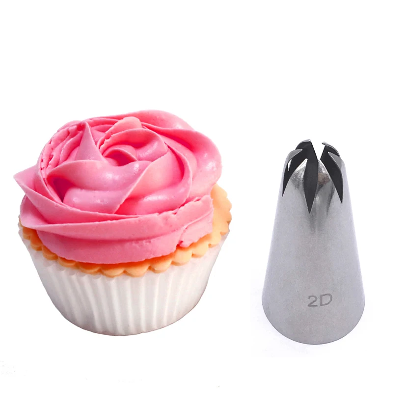 

Wholesale 10 pcs 2D# Drop Flower Tips Stainless Steel Icing Piping Nozzles Cake Decorating Pastry Tip Sets Cupcake Tools