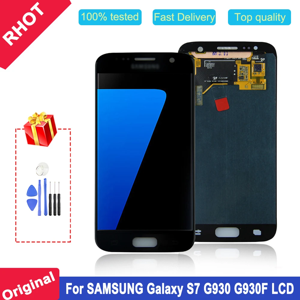 100% протестированный 5 1 &quotОригинальный super AMOLED S7 G930 ЖК дисплей для Samsung Galaxy G930F с
