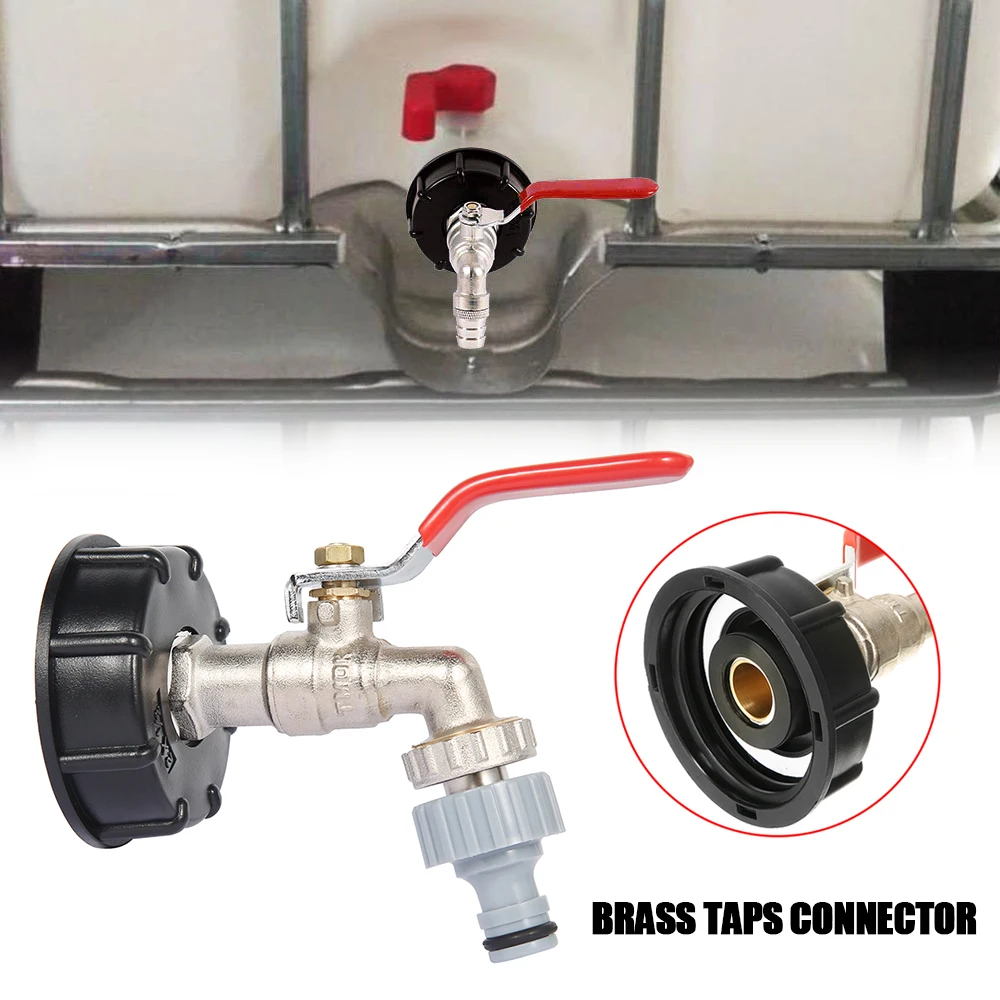 

1/2" IBC Tank Adapter Ball Outlet To Brass Tap Replacement Valve Fitting Brass Faucet Valve for Home Garden Water Connectors