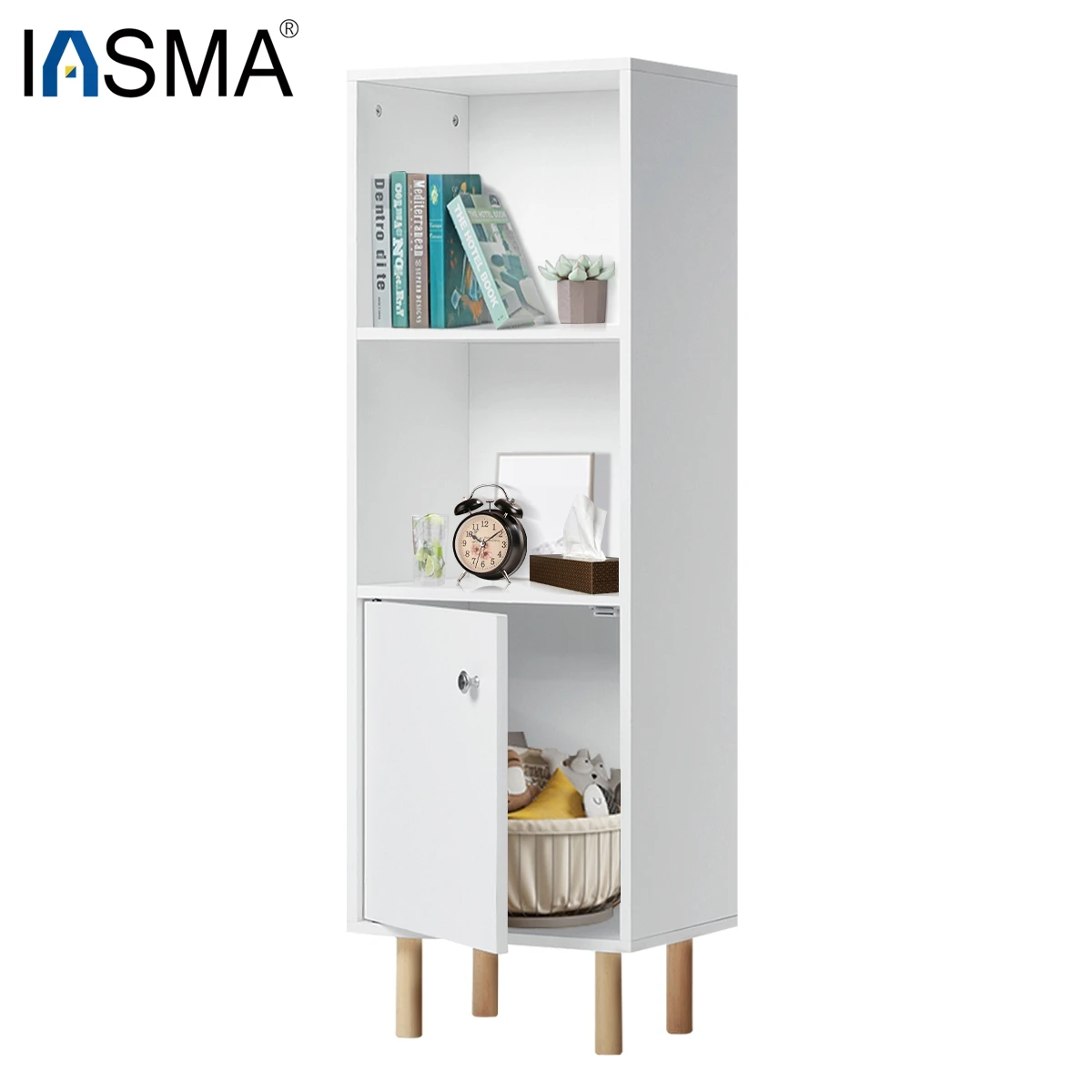 

Sales MDF Wooden 3-Tier Shelf Bookcase Bookshelf Cabinet Floor Standing Display Cabinet Rack with Legs Book Shelves & Bookcases