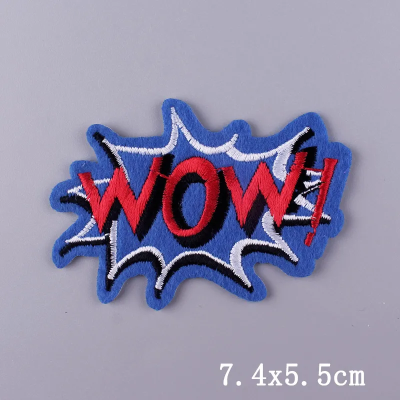 Нашивки с вышивкой WOW нашивки надписью на одежду наклейки помощью утюга для