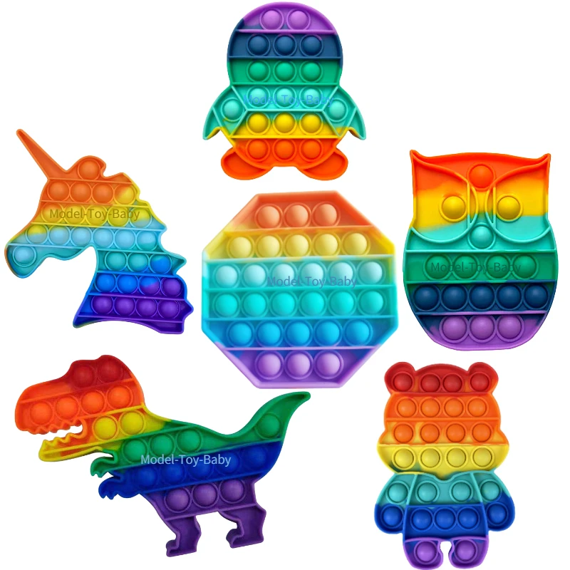 Антистресс новинка Радужный Пузырь для рук Сжимаемый антистресс взрослых поп ит
