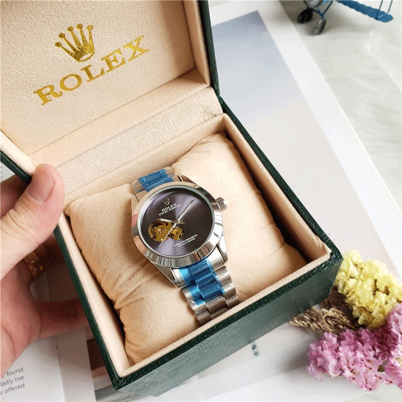 Fashion Men's Luxury Designer Mechanical Watch Classic Black Watch Steel Band Calendar Business Brand Watch Men's Gift 120