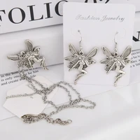 new jewelry retro fashion athens holy angel wings necklace earrings new simple symbolic female necklace accessories