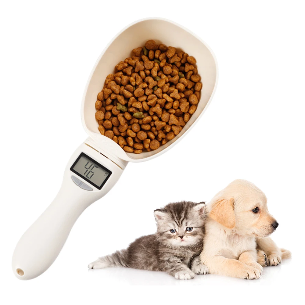 

Cat Pet Food Scale Cup Measuring Scoop Cup Detachable Digital Spoon for Dog Cat Units SwitchablePet Dog Food Measuring Scoop