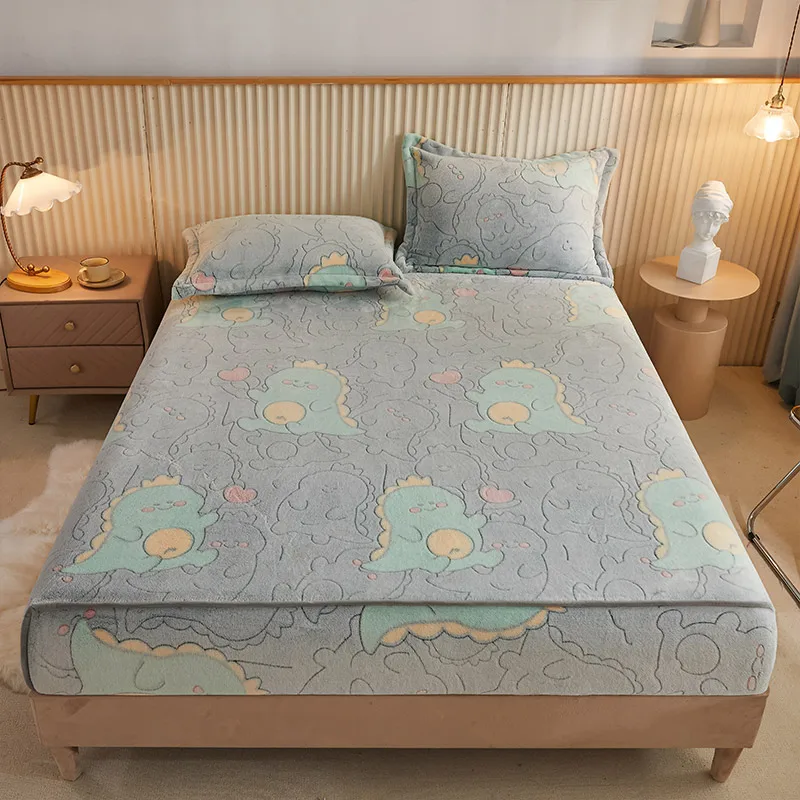 

Bed Sheet Fits Mattress Perfectly Winter And Ultra Comfort Fitted Sheet Elastic Band Bed Pad Cover Protector 1pc Home Decor